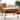 Bianca Mid-Century Walnut Finished Wood and Tan Faux Leather Ottoman
