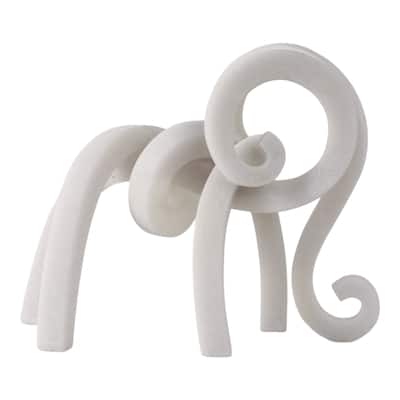 Resin Sculpture Modern Ninove Abstract Elephant Design - 10" White - 12.75" x 4.5" x 10.25"