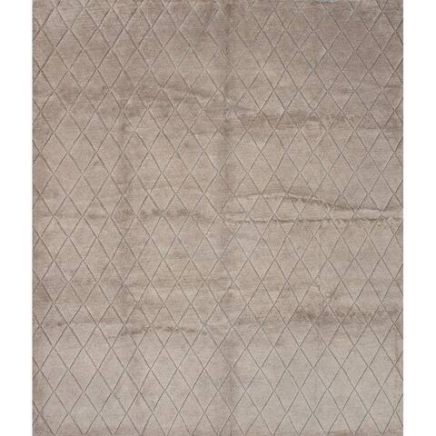 ECARPETGALLERY Hand-knotted Mystique Tan Wool Rug - 9'4" x 10'10"