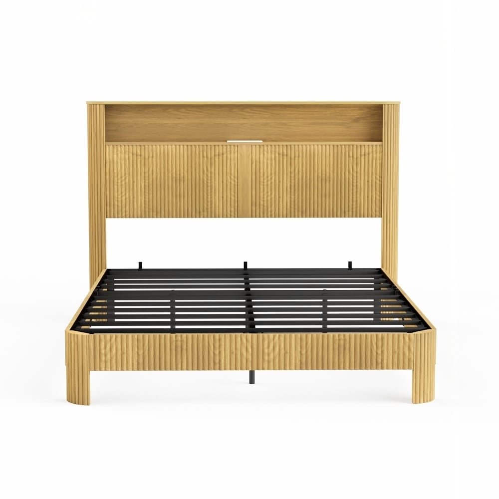 Bed Frame with Storage Headboard