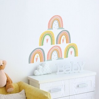 Walplus Hand-drawn Rainbows Children Kids Wall Sticker Nursery Decor
