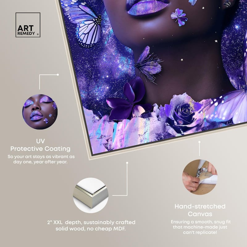 A Glistening Neon Woman Canvas by Art Remedy