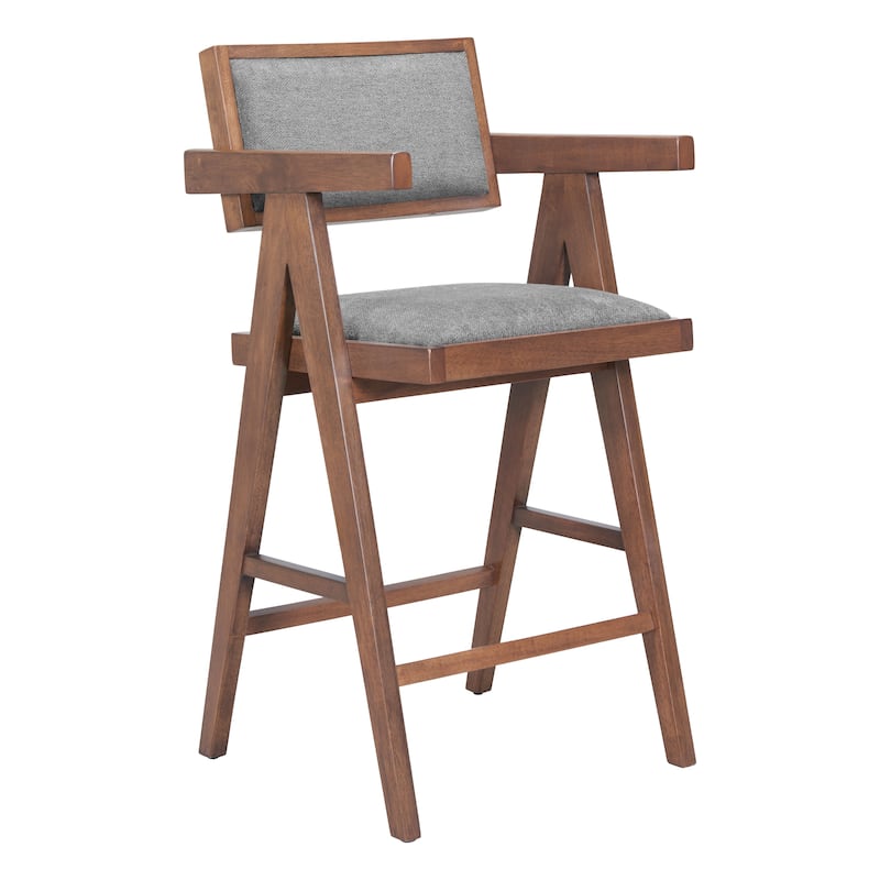 Delhi Counter Stool Gray & Walnut - Gray/Walnut