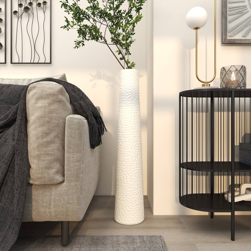 Minimalist Ceramic Modern Tall Vase with Bubble Texture - Silver, Black, Gold, White