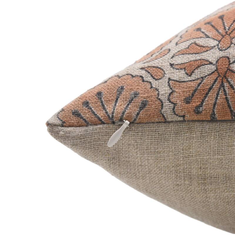Fabdivine Linen Outdoor Sofa Block print pillow Cover