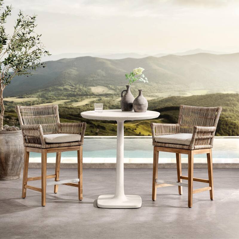 Paulina Outdoor Counter Table - White 36" Height