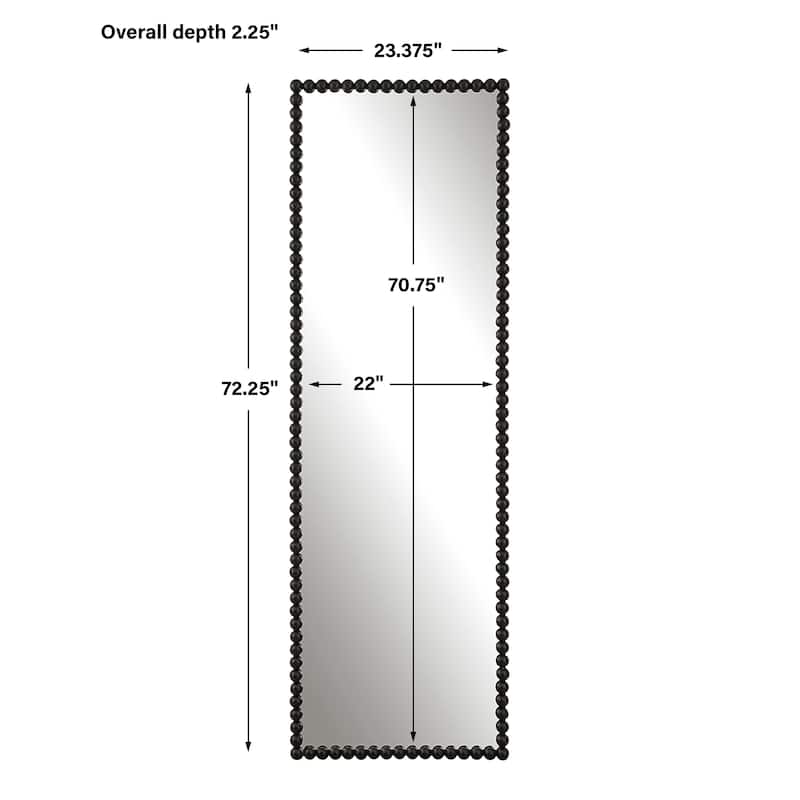 Uttermost Serna Black Tall Mirror - 23.38"W x 72.25"H x 2.25"D