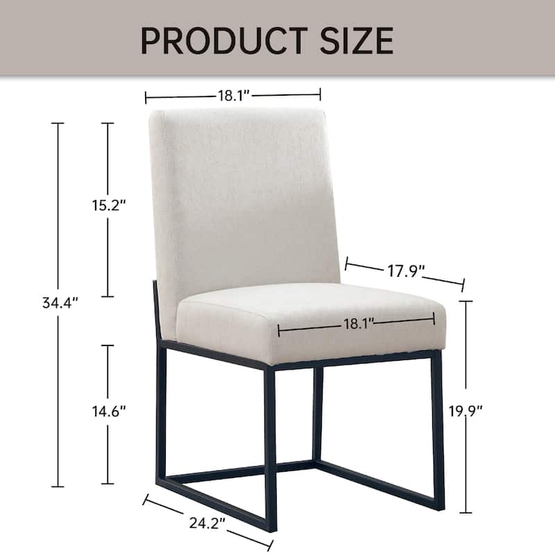 Mid Century Modern Dining Chair with Black Metal Legs