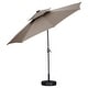 preview thumbnail 10 of 22, Ainfox 9ft Patio Umbrella with Lights 2-Tier Outdoor Umbrella with Base
