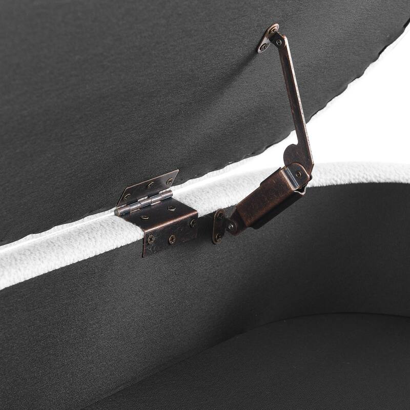 Upholstered Bench with Rubberwood Legs Entry Ottoman Seat, Exquisite Storage Stool Decorative Stool with Flipping Lid