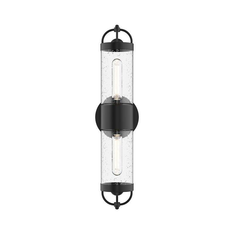 Alora Lighting EW461102 Lancaster 2 Light 21" Tall Wall Sconce - Black / Clear Bubble Glass