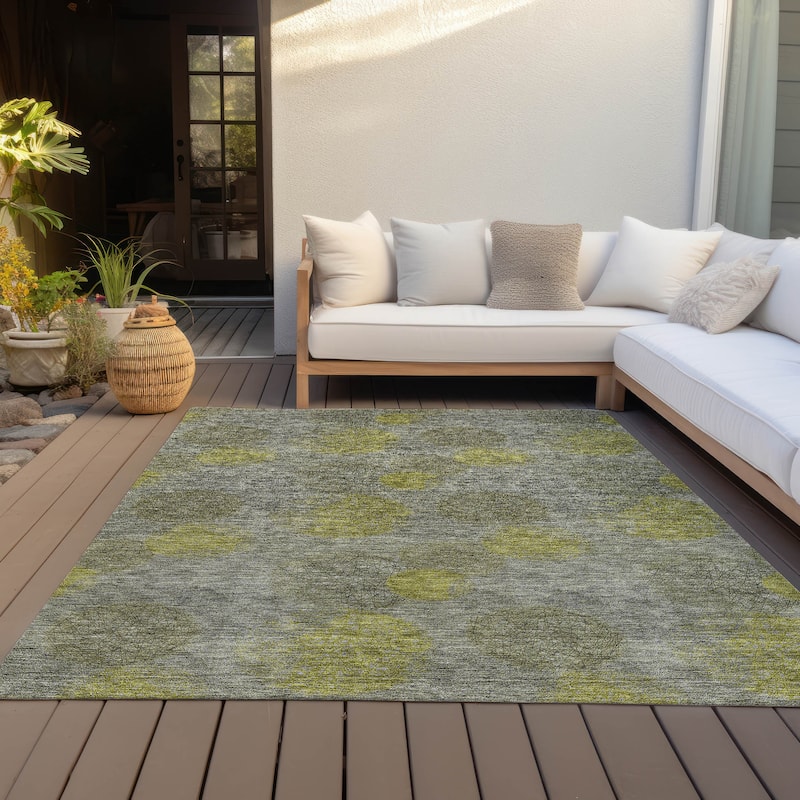 Machine Washable Indoor/ Outdoor Boho Sphere Chantille Rug