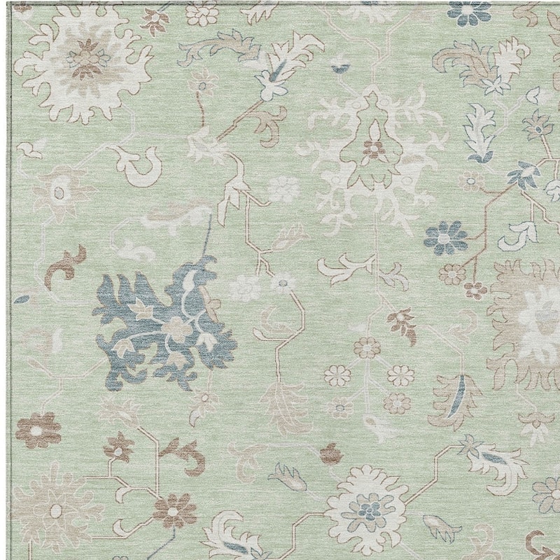 HomeRoots Floral Transitional Rectangle Outdoor Rug