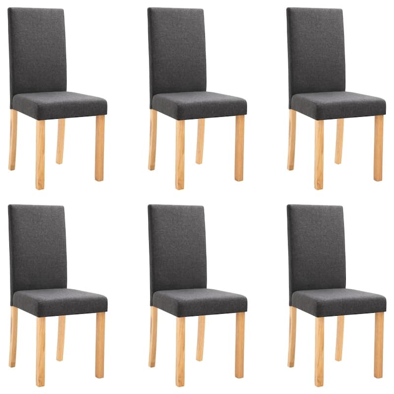 vidaXL Dining Chairs 6 pcs Dark Gray Fabric
