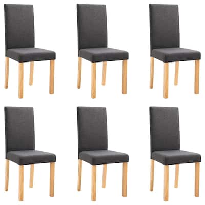 vidaXL Dining Chairs 6 pcs Dark Gray Fabric