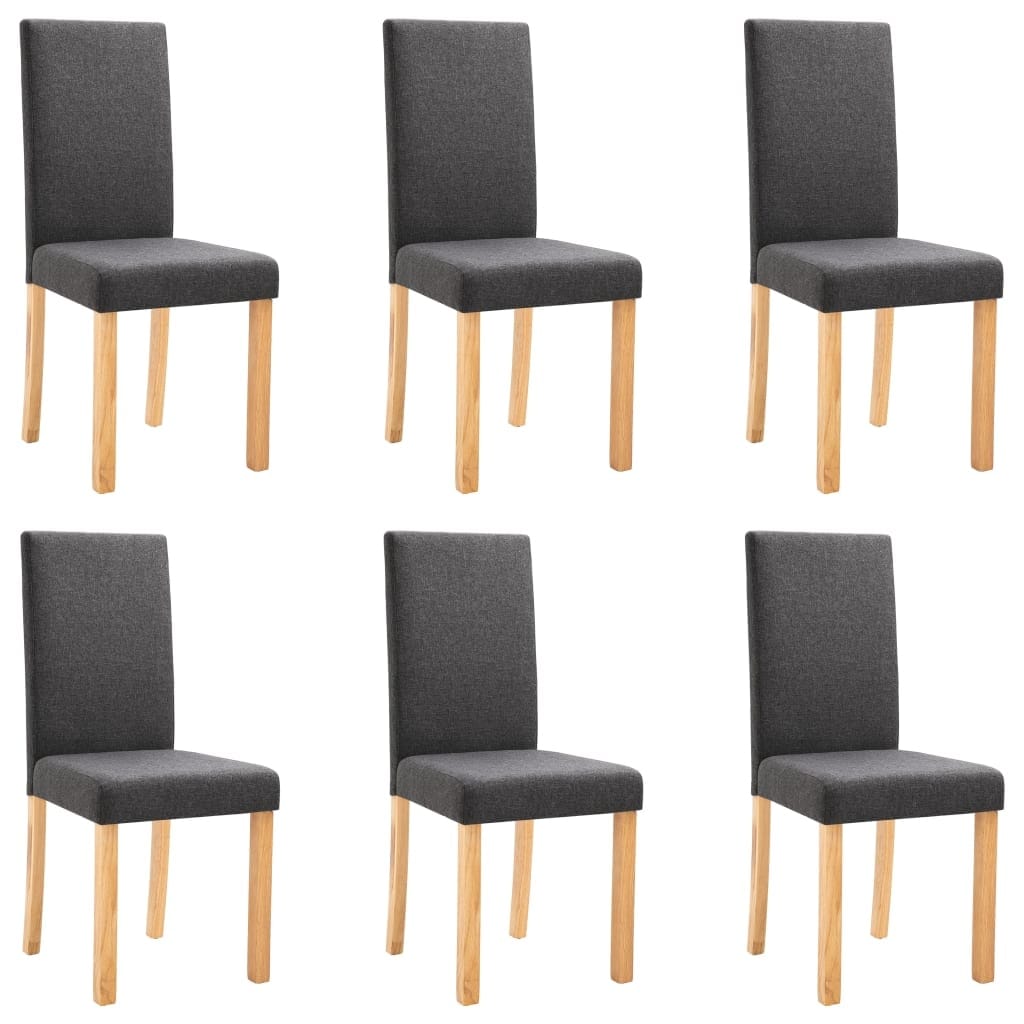vidaXL Dining Chairs 6 pcs Dark Gray Fabric
