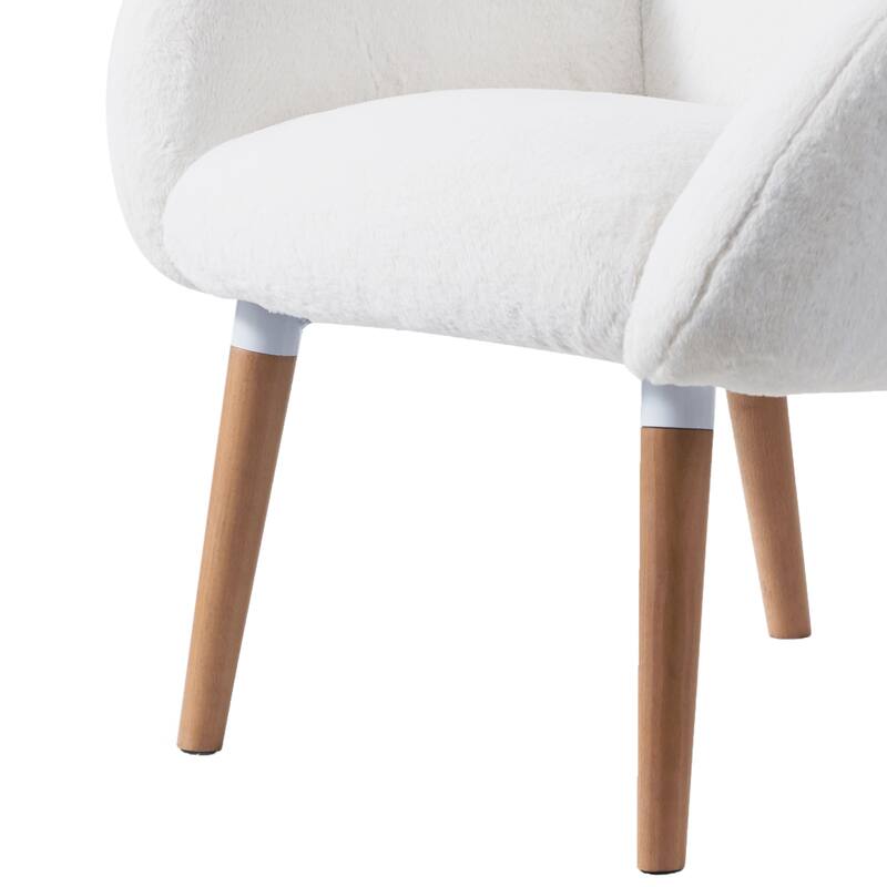 Pure Solid Wood Beech Frame Imitation Lamb Sofa Chair