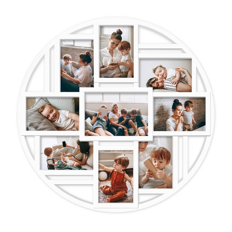 Hello Laura 9 Opening Round 4×6 Collage Wall Frame Multi Picture Photo Frame for Wall