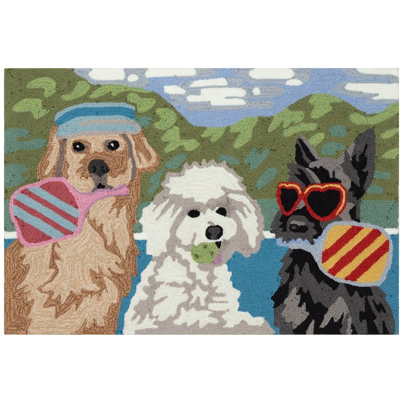 Liora Manne Frontporch Pickled Pups Indoor/Outdoor Rug