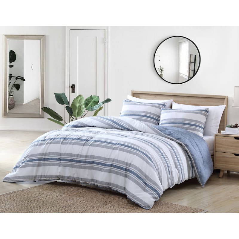 Nautica Bay Shore Cotton Reversible Navy Comforter Set - King