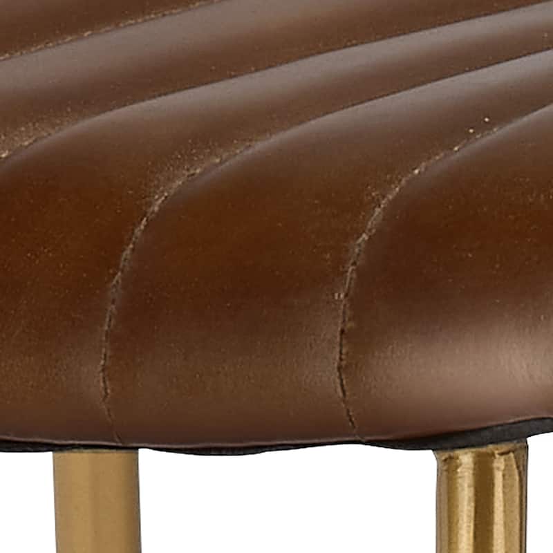 Alden Décor Logan Leather Counter Stool, Brown