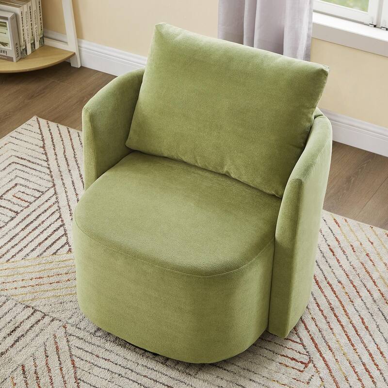 Chenille Swivel Barrel Chair