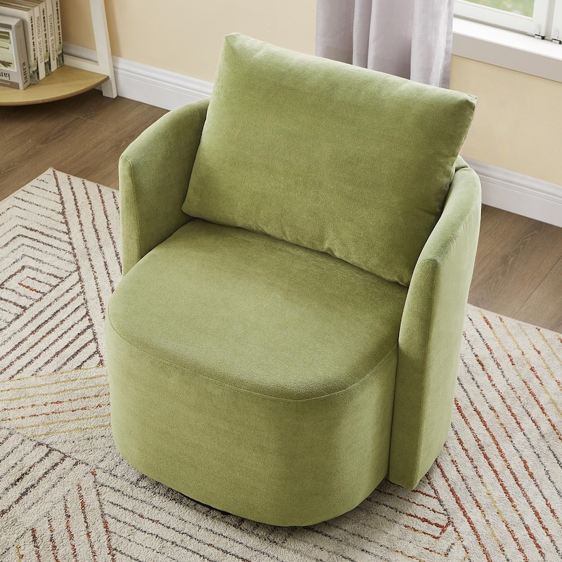 Swivel Chair for Living Room, 29.9" Accent Armchair with Removable Backrest Upholstered Swivel Sofa Chair for Office
