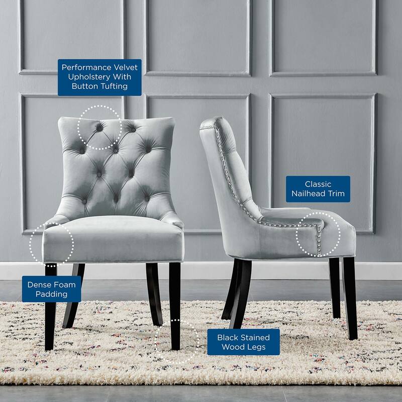 Silver Orchid Kornman Velvet Dining Side Chairs (Set of 2)