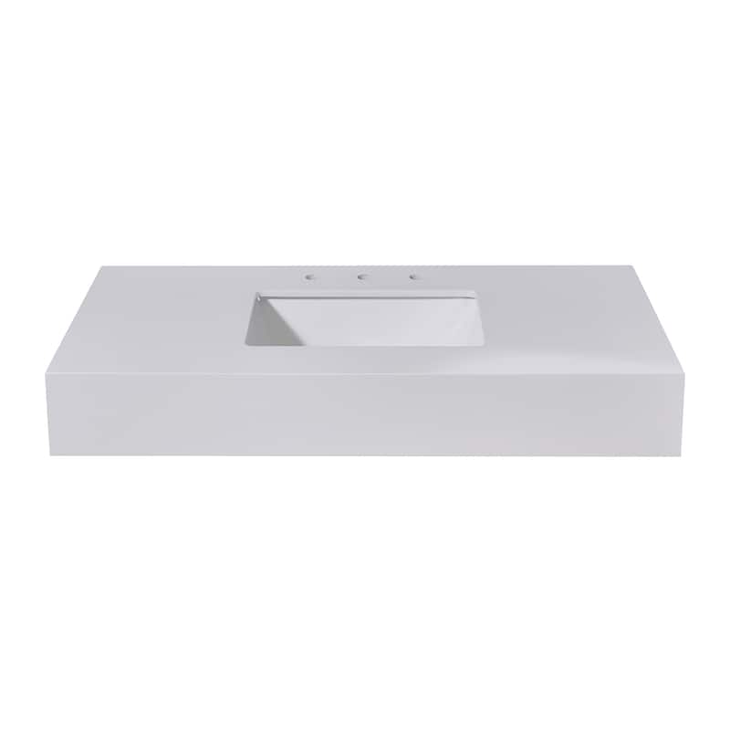 Altair Edolo Bathroom Vanity Countertop in Snow White Apron Finish Without Vanity