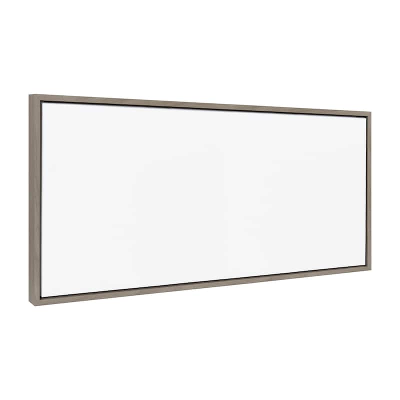 Kate and Laurel Sylvie Blank Framed Canvas - 18x40 - Grey