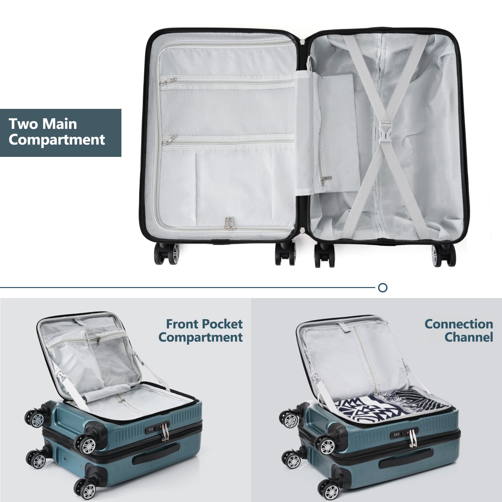 Carry-on Luggage 20 Inch Front Open Luggage Lightweight-image