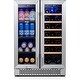 preview thumbnail 2 of 9, Yeego 24 inch Built-In French Door Dual Zone 20 Bottle Wine Refrigerator 60 Can Beverage Center - 24 inch
