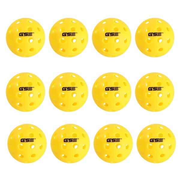 GSE™ 12 Pack Outdoor Pickleball Balls Set Standard 40 Holes Pickleball