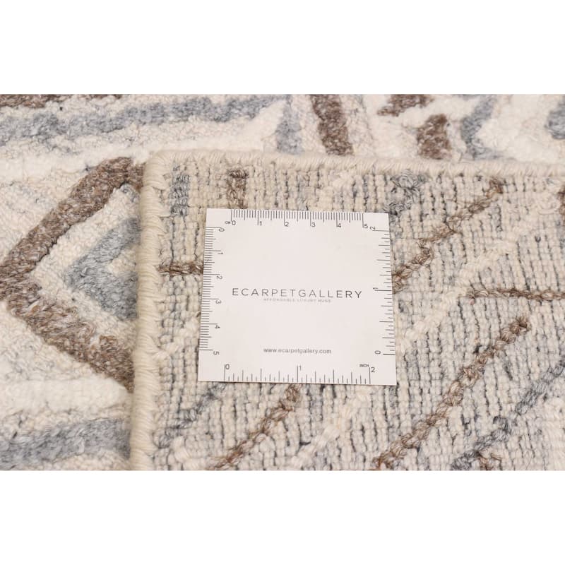 ECARPETGALLERY Hand-knotted Tangier Cream Wool Rug - 5'0 x 8'2