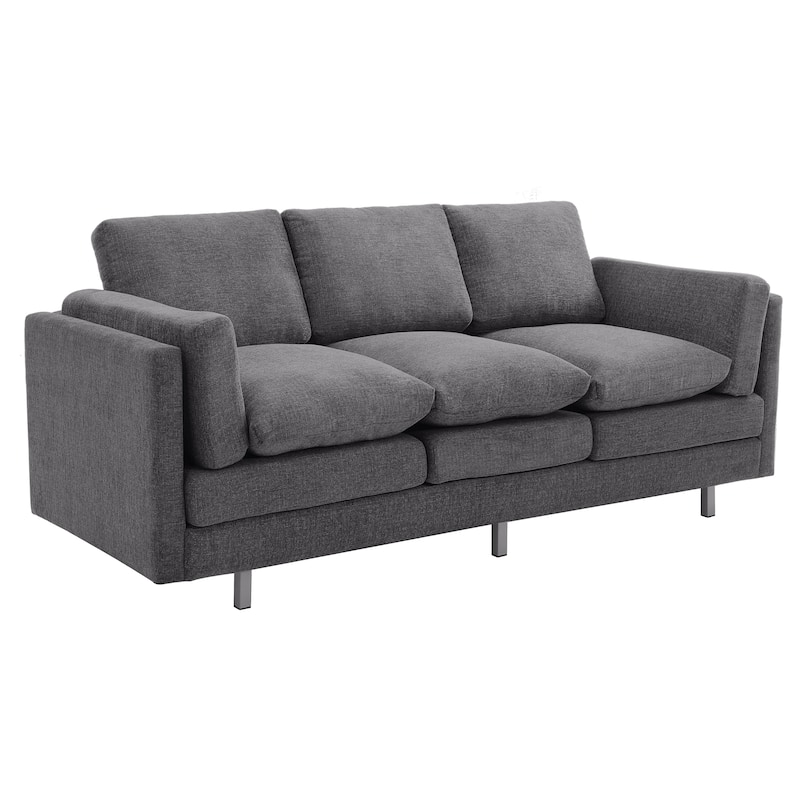 Modern 3-seater Sofa 79.5" Sofa Couch Upholstered Sofa with Dual-layer Seat Cushions for Living Room
