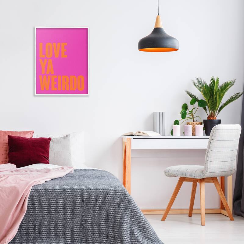 Stupell Love Ya Weirdo Phrase Framed Giclee Art Design By House of Lulu