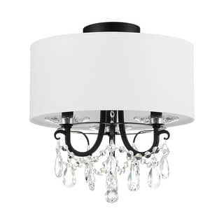 Othello 3 Light Matte Black Ceiling Mount - 14"W x 15"H