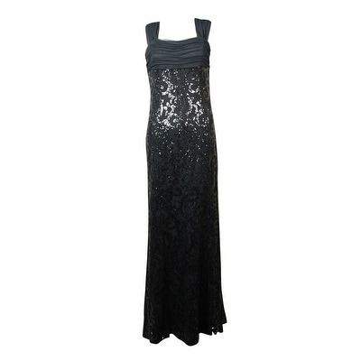 Lauren Ralph Lauren Women's Mesh Sequined Lace Gown - Grey