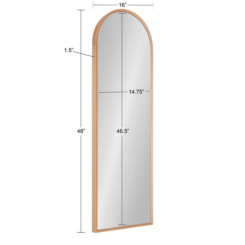 Kate and Laurel Nordlund Beechwood Frame Full-length Arch Wall Mirror - 16x48
