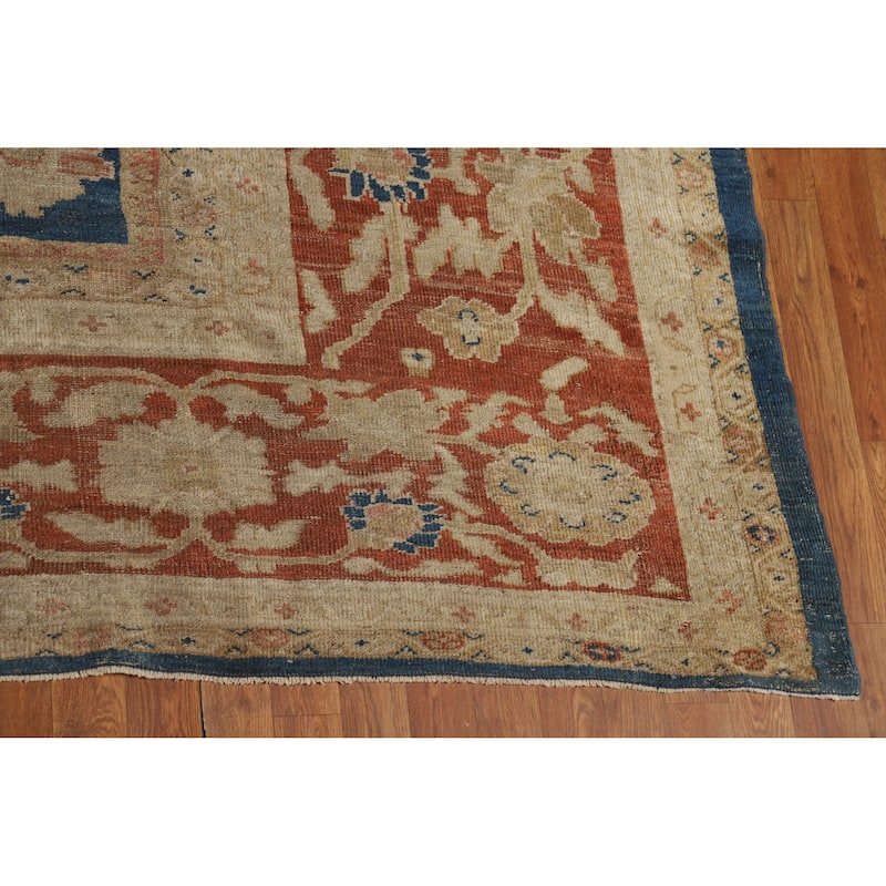 Pre-1900 Antique Vegetable Dye Sultanabad Persian Wool Carpet - 10'9" x 18'10"