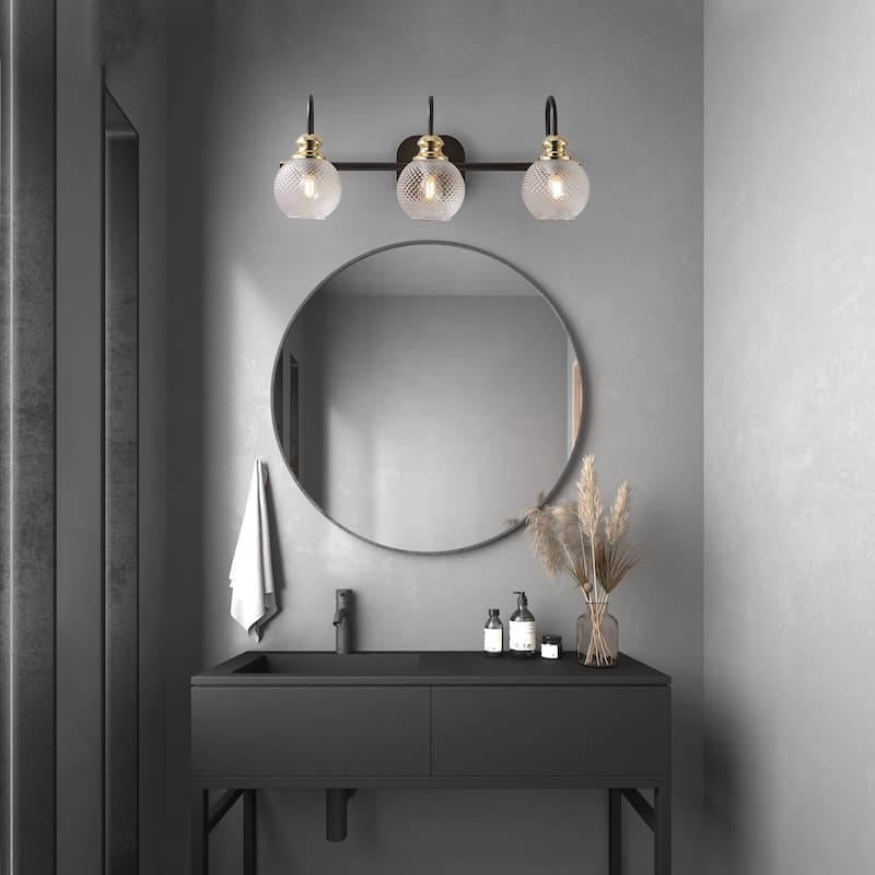 ExBrite Modern Rose Gold 3/4-light Bathroom Dimmable Crystal Vanity Lights Wall Sconces