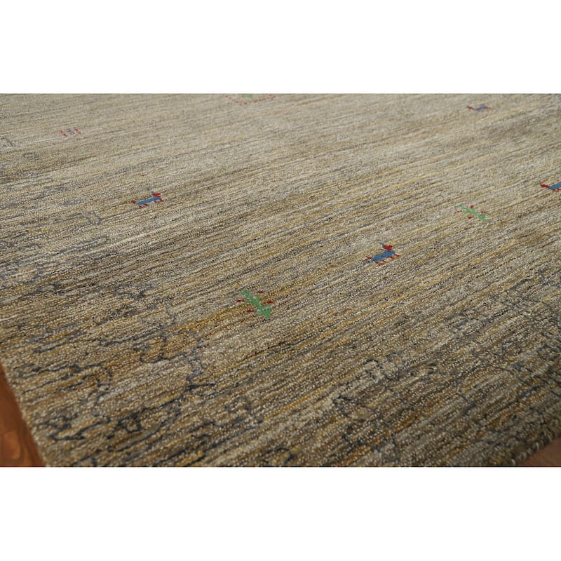 Gabbeh Indian Area Rug Hand-Knotted Oriental Brown Wool Carpet - 5'4" x 7'7" - 5'4" x 7'7" - Brown