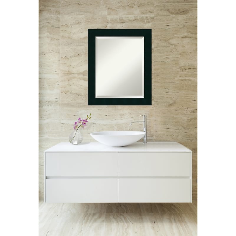 Beveled Wood Wall Mirror - Tribeca Black Frame