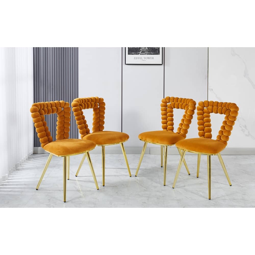 Luxury Minimalist Dining Chairs Set of 2 w/ Comfortable Backrest & Soft Cushions for Dining Room Living Room Cafe