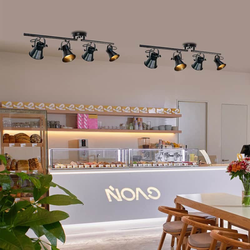 Track Lighting Fixtures Ceiling Track Light with Dimmable Adjustable Head - 4-Light