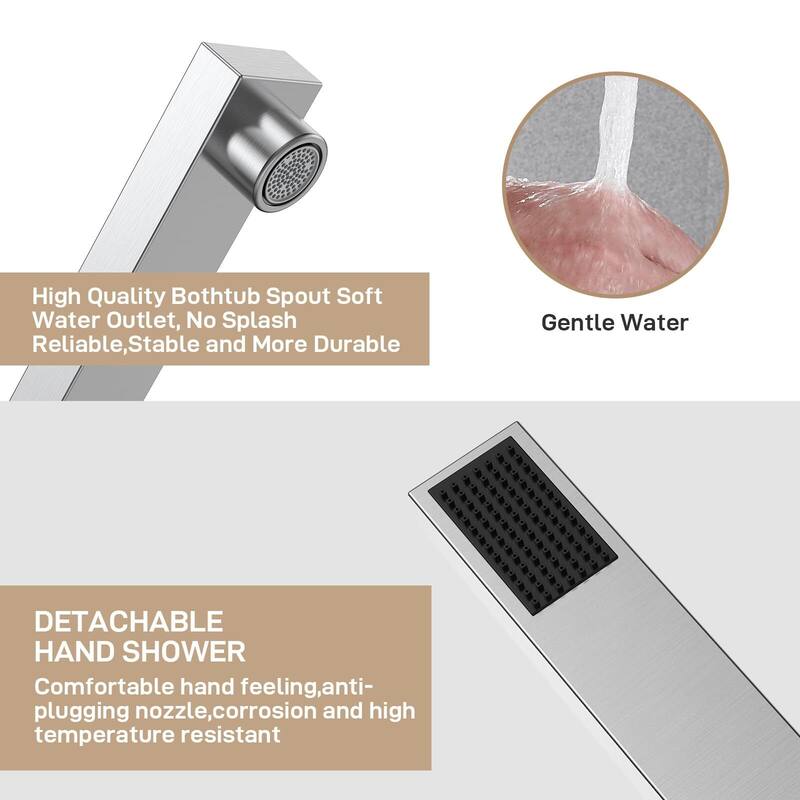 Freestanding Bathtub Faucet, Floor-Mount Tub Filler Chrome