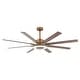 preview thumbnail 8 of 16, 65" Aged Brass 8-Blade Windmill Ceiling Fan with Light and Remote