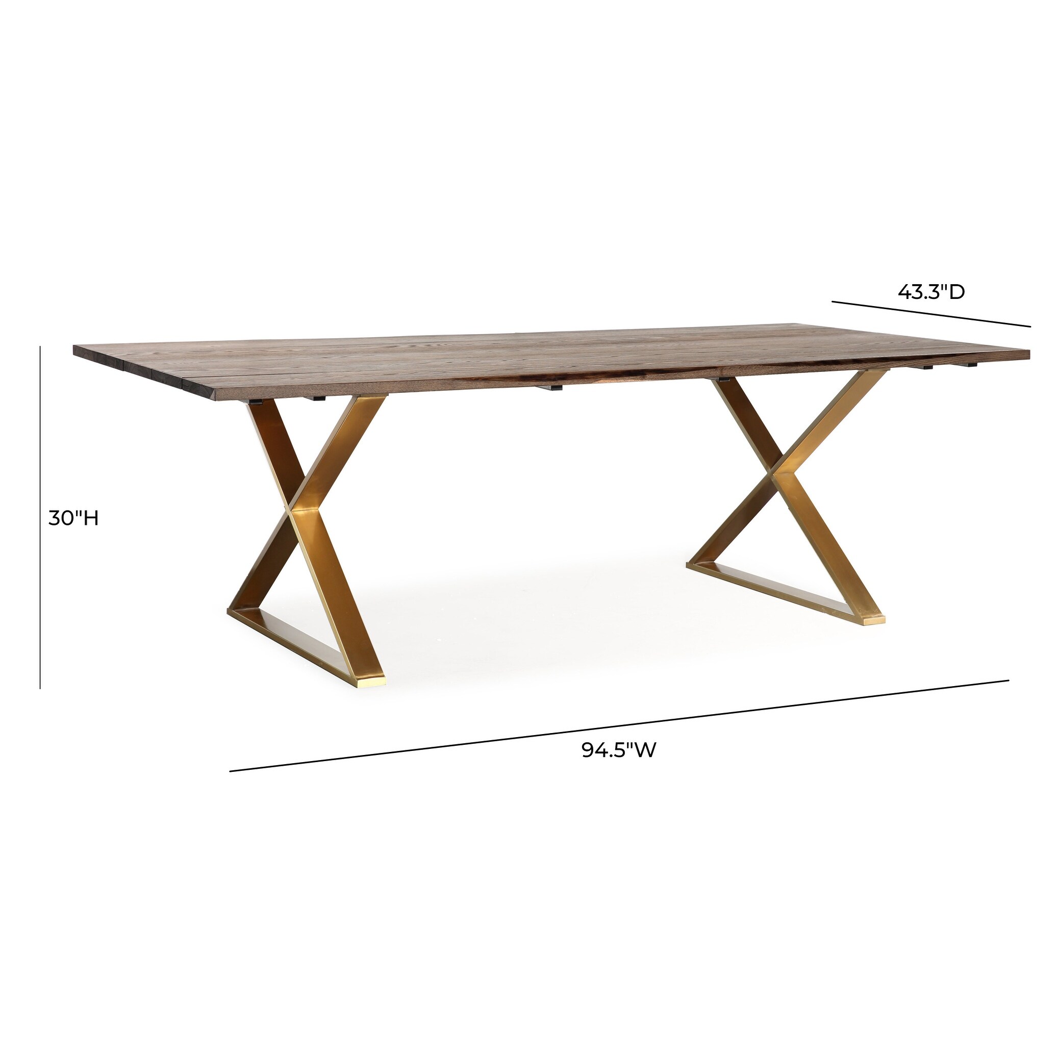 Leah Goldtone Stainless Steel And Wood Dining Table Overstock 16305508
