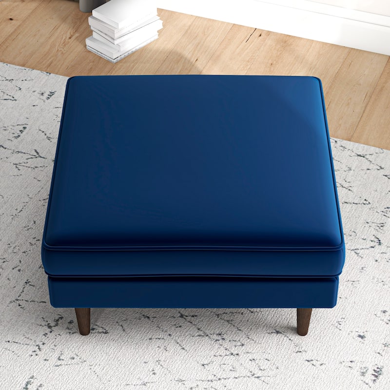 Felicia Mid-Century Upholstered Velvet Ottoman
