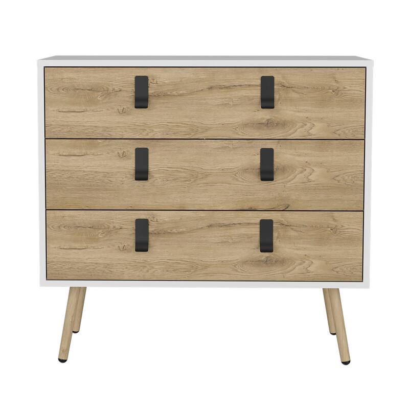 Dresser for Bedroom, Modern 3-Drawer Unit with Handles